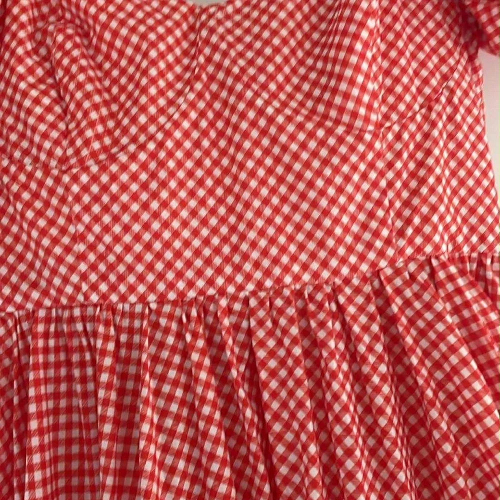 Selkie Red Gingham Cotton Ritz Gown - Picture 3 of 3